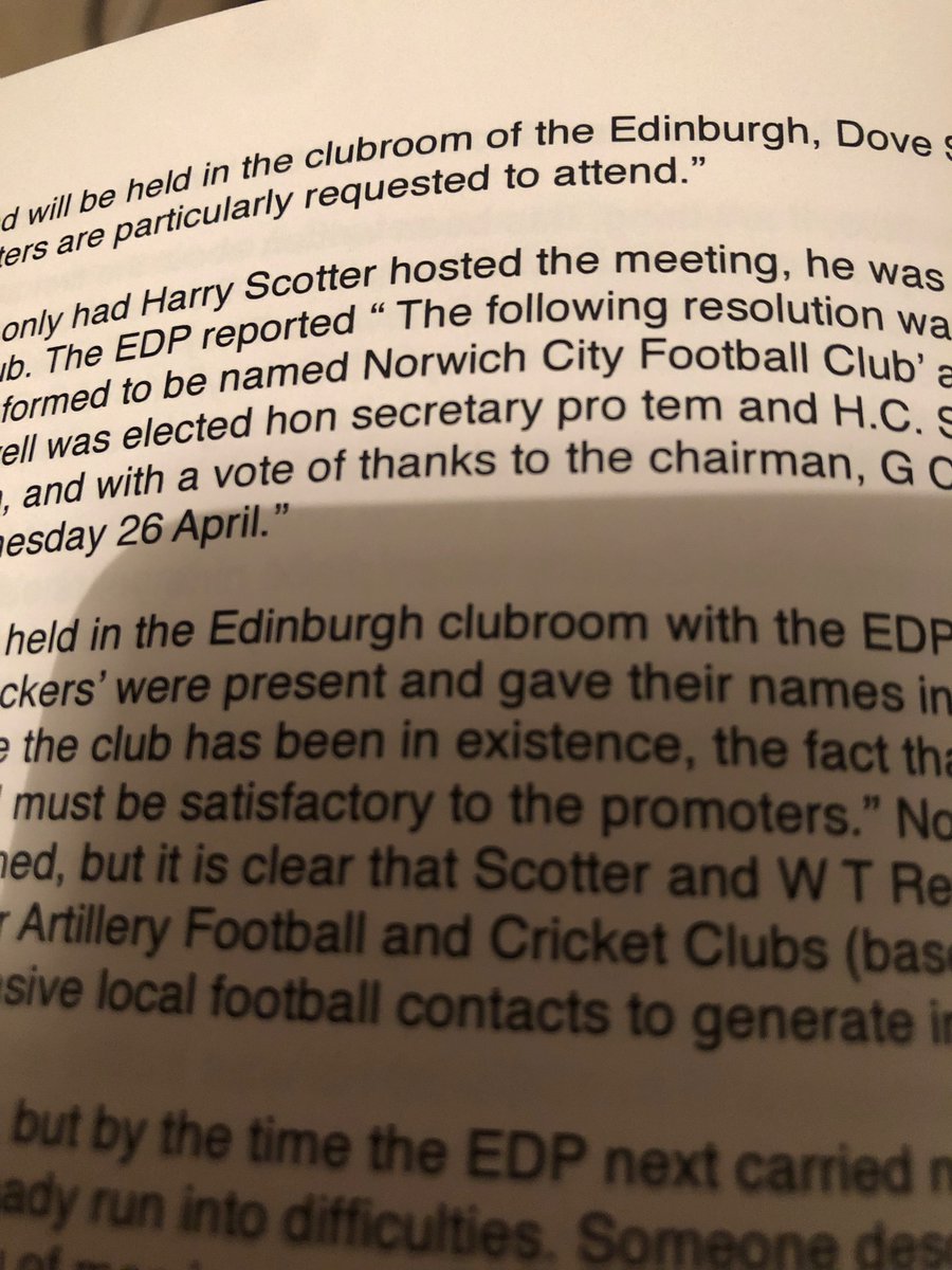 The research for the Midweek Men discovered the short lived formation of #NCFC in 1893. Why did the club never kick a ball…? copies still available from City Bookshop, Davey Place, Norwich
