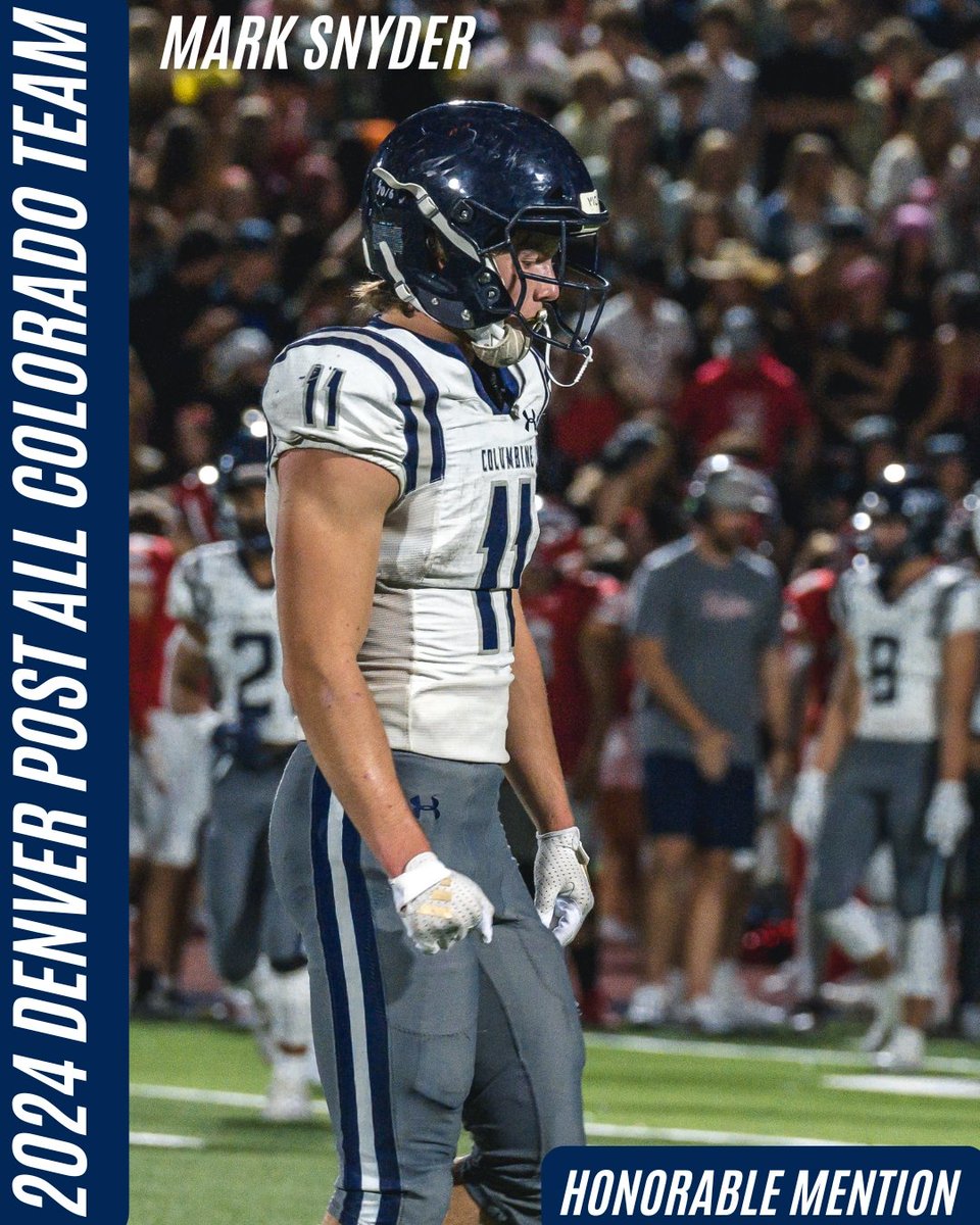 Columbine Football (@columbineftbl) on Twitter photo Congratulations to Peyton Burcar, Will Monroe and Mark Snyder for being named as Honorable Mention for the <a href="/denverpost/">The Denver Post</a> ALL COLORADO TEAM. <a href="/peytonburcar/">Peyton Burcar</a> <a href="/_will_monroe/">Will Monroe C/O 2026 LB/EDGE 3⭐️</a>
#Rebelball24 Congratulations to Peyton Burcar, Will Monroe and Mark Snyder for being named as Honorable Mention for the <a href="/denverpost/">The Denver Post</a> ALL COLORADO TEAM. <a href="/peytonburcar/">Peyton Burcar</a> <a href="/_will_monroe/">Will Monroe C/O 2026 LB/EDGE 3⭐️</a>
#Rebelball24
