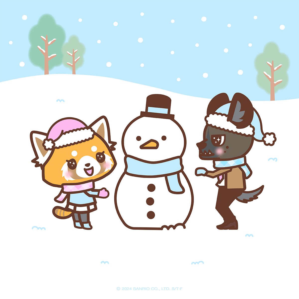 aggretsuko's tweet photo. Happy #FirstDayofWinter ⛄️ https://t.co/dhKIKO80UQ