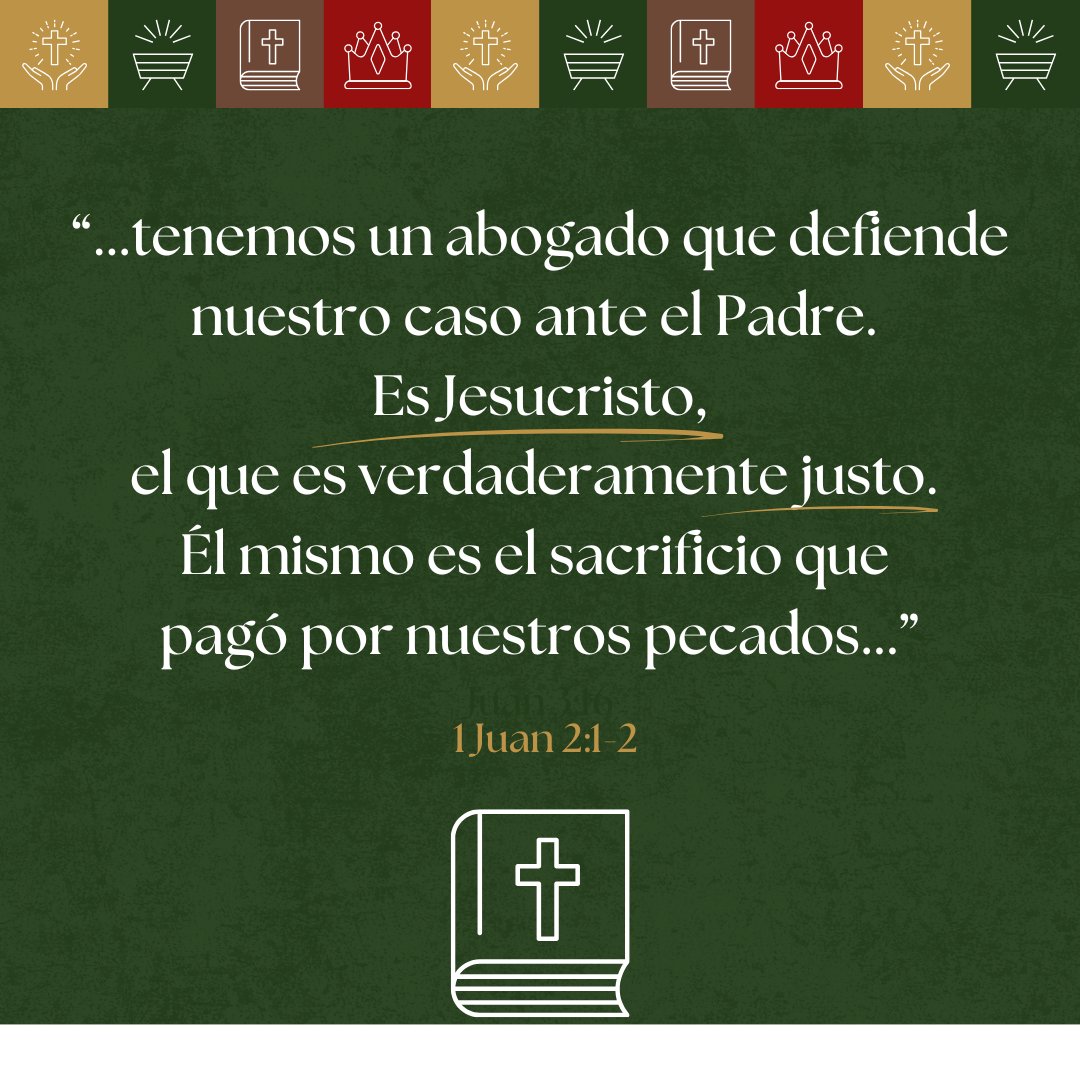 🌟 Jesús, nuestro Abogado y Salvador 🌟  

La Navidad nos recuerda el inicio de esta gran verdad. Jesús, el Hijo de Dios, nació para cumplir el propósito eterno del Padre: ser nuestro abogado y ofrecer su vida como sacrificio por nuestros pecados.🙌
