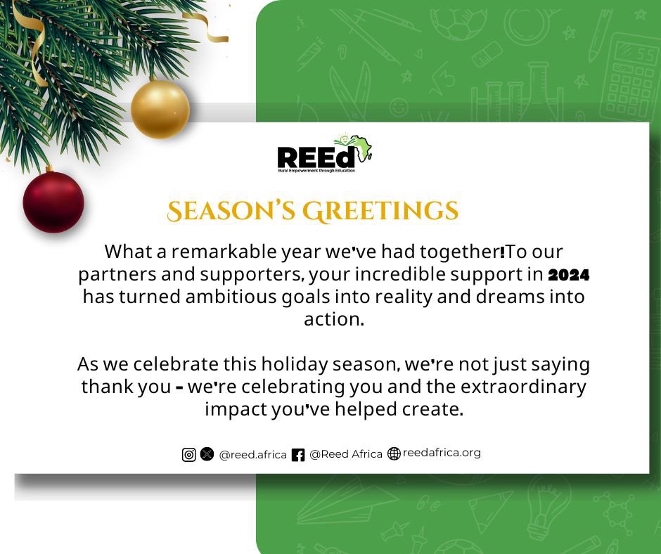 Dear Friends,
2024 has been a good year,we want to say that your generous support and partnership in 2024 have been very invaluable.
Cheers to more amazing achievements in the year ahead!
#education 
#appreciation  #partners  #christmas #holiday