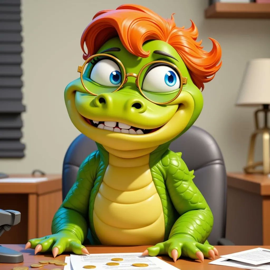 Mudchompski's tweet photo. Crocalina crunching numbers like a pro! ๐๐๐ผ Who needs an accountant when youโve got this dazzling reptilian CPA? Tax season just got a whole lot greener! ๐ฟ๐ #Mudchompski ๐ #CrocMeta ๐งฎ #BossLady https://t.co/WsahrCYd1u