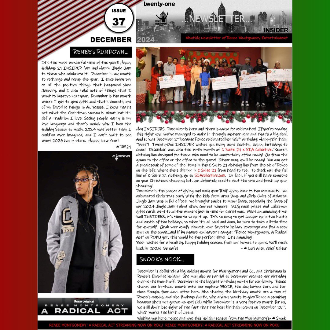 RME (@rmefamily) on Twitter photo Twenty-One Insider π
December 2024 Newsletter βοΈ
<a href="/CSuite21/">C Suite 21</a> is out now! πΎ
<a href="/ReneeMontgomery/">Renee Montgomery</a>βs Rundown ππΎ
<a href="/SnookMontgomery/">Bertlela Montgomery</a>βs Nook π
Sign up today and donβt miss out on all things RME: bit.ly/RMENews Twenty-One Insider π
December 2024 Newsletter βοΈ
<a href="/CSuite21/">C Suite 21</a> is out now! πΎ
<a href="/ReneeMontgomery/">Renee Montgomery</a>βs Rundown ππΎ
<a href="/SnookMontgomery/">Bertlela Montgomery</a>βs Nook π
Sign up today and donβt miss out on all things RME: bit.ly/RMENews