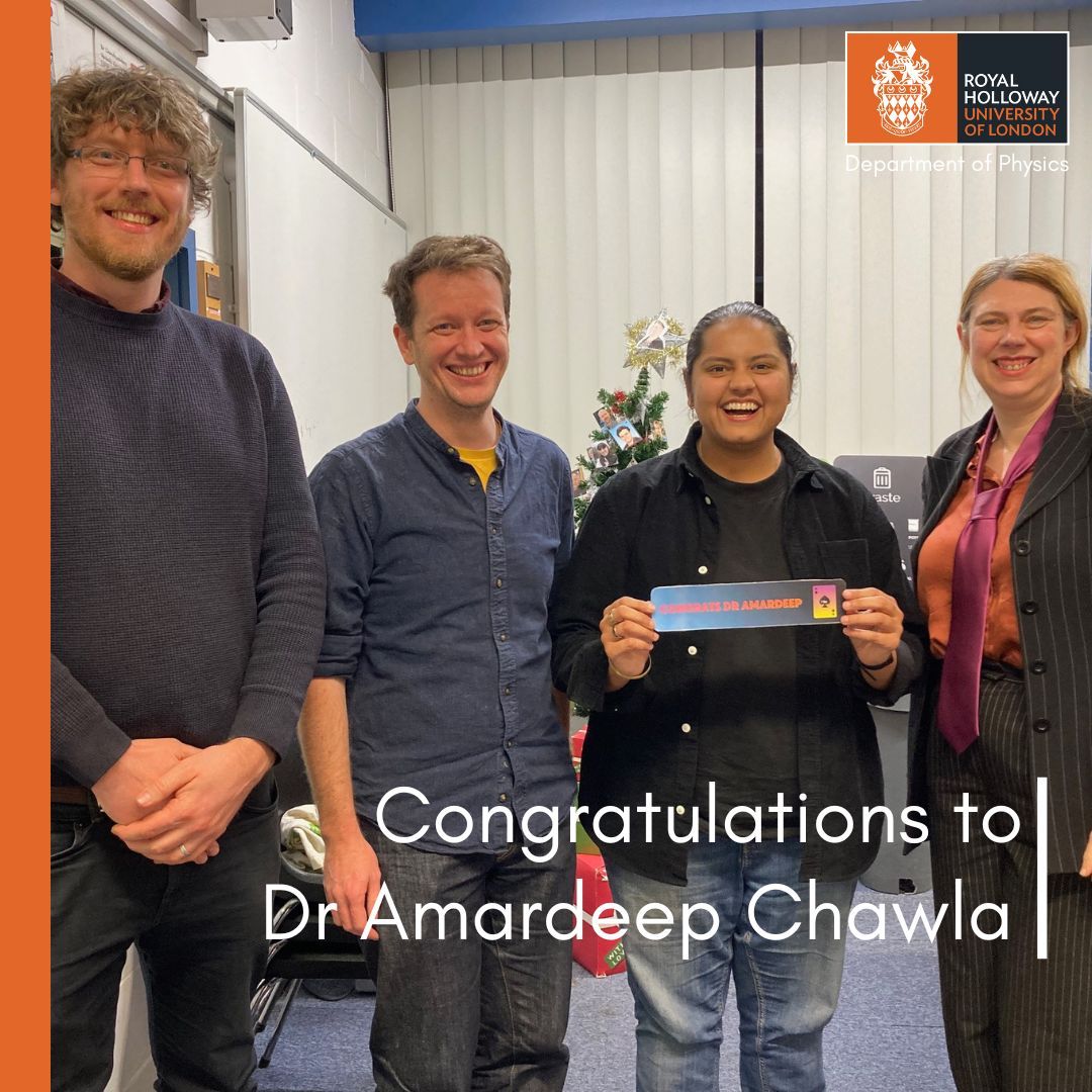 RHULPhysics's tweet image. Congratulations to Dr Amardeep Chawla for defending their thesis titled:
&apos;Low Energy Nuclear Recoil Band Tuning in the LUX-ZEPLIN Experiment&apos;

Image Participants, left to right:
Dr Jim Dobson
Dr Asher Kaboth 
Dr Amardeep Chawla 
Dr Cheryl Patrick 

buff.ly/403HQmk