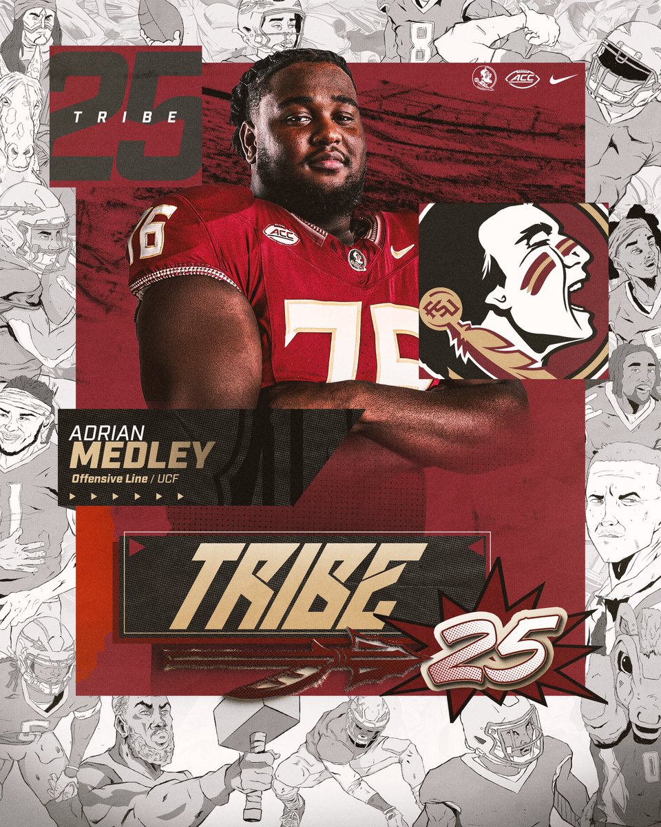 FSU Football (@fsufootball) on Twitter photo An experienced offensive lineman is bringing size and toughness to #Tribe25 - welcome to the #NoleFamily, <a href="/adrianmedley315/">Adrian Medley</a>!
🔗: noles.co/tribe25 An experienced offensive lineman is bringing size and toughness to #Tribe25 - welcome to the #NoleFamily, <a href="/adrianmedley315/">Adrian Medley</a>!
🔗: noles.co/tribe25