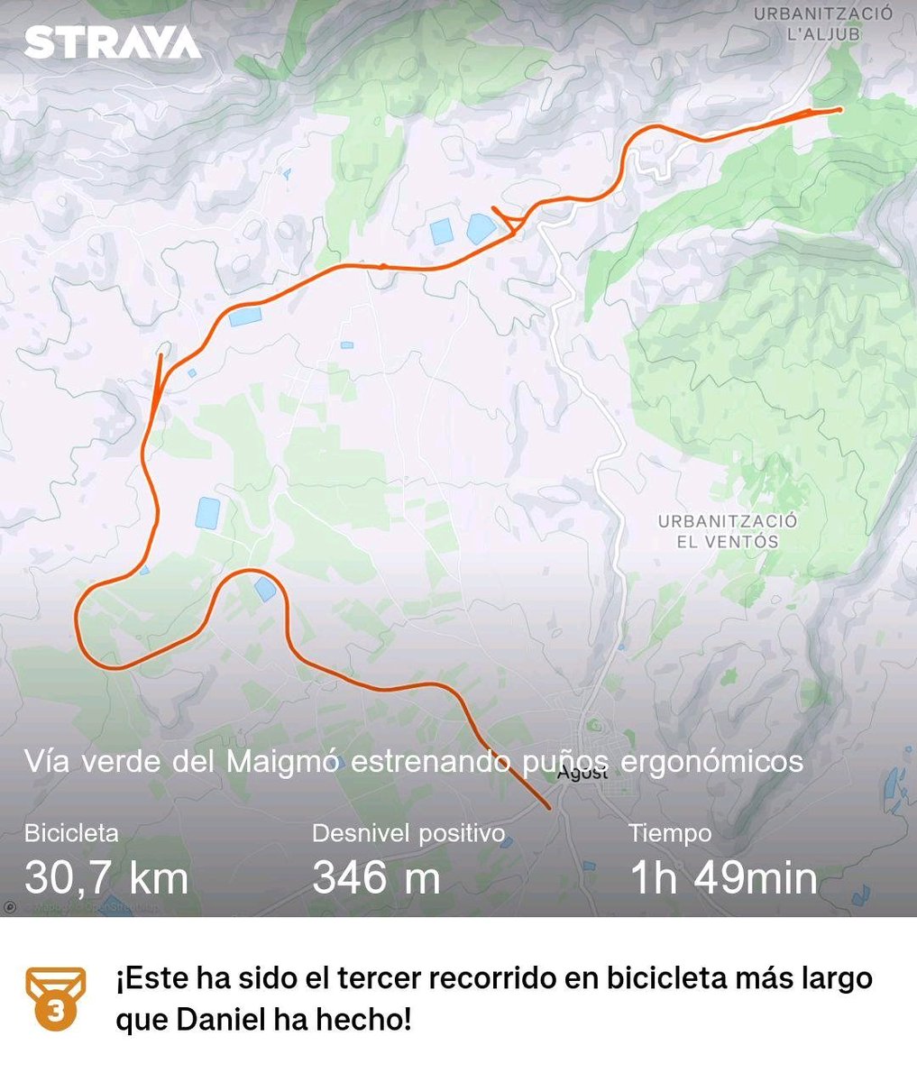 danielme91's tweet photo. Como siempre la vía verde del Maigmó, pero esta vez estrenando puños ergonómicos para evitar que se me duerman las manos. No funcionó, tengo que ajustarlos mejor a ver si así 😅 https://t.co/vxQG8VrAXl https://t.co/6qQ6OL2jij