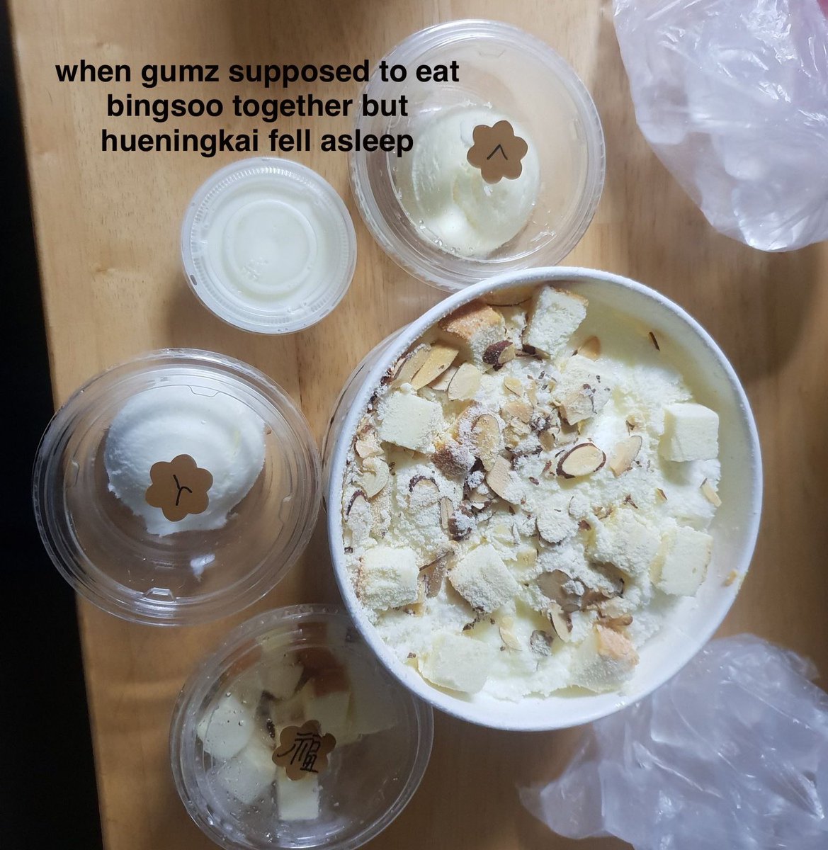 gumzzthinker's tweet photo. "with hueningkai, we usually eat desserts together like bingsu than full meals" https://t.co/sTQROZp497