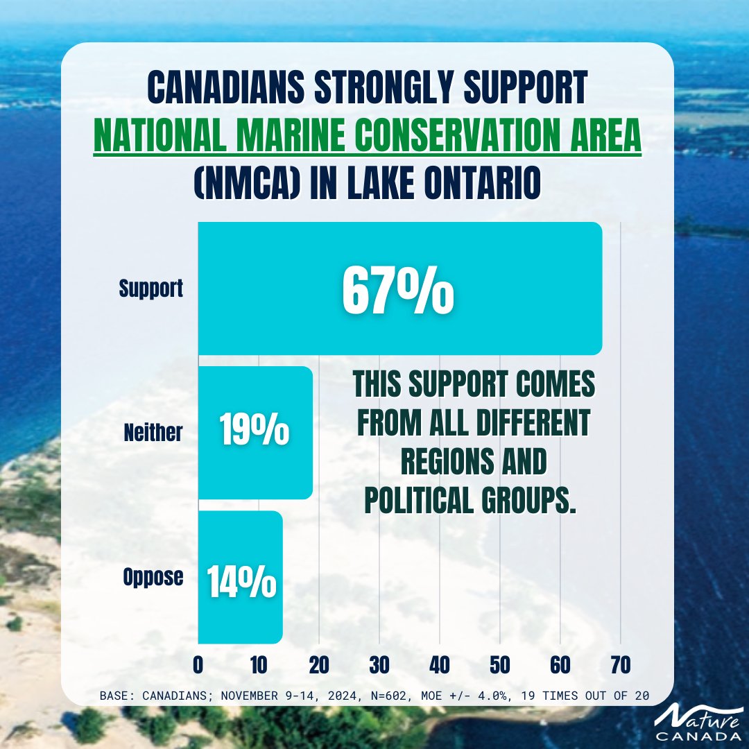 NatureCanada's tweet photo. New Poll about one of the Great Lakes! Canadians agree, we need to protect nature!

Add your name: https://t.co/idvwp0q32l

Show your support for establishing this much-needed NMCA and protect Lake Ontario’s biodiversity for generations to come. 

#NMCA #LakeOntario #GreatLakes #NatureCanada
