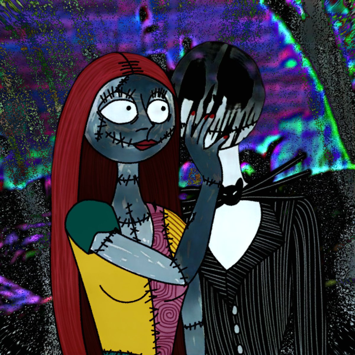 cvntzslasher's tweet photo. Sally and Jack Skellington Fanart
/-/SICKLERS/-/
#nightmarebeforechristmas #fanart #sallynightmarebeforechristmas #jackskellington #horrorart #gritty #digitalart #glitchart #trippyart #drawing #illustration #art #darkart #goodbyedespair https://t.co/9PSiOMXYqj