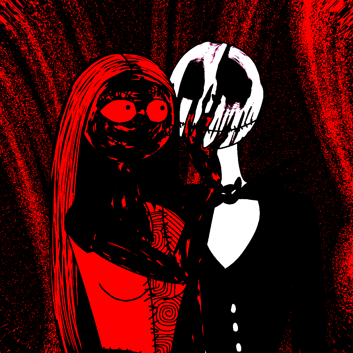 cvntzslasher's tweet photo. Sally and Jack Skellington Fanart
/-/SICKLERS/-/
#nightmarebeforechristmas #fanart #sallynightmarebeforechristmas #jackskellington #horrorart #gritty #digitalart #glitchart #trippyart #drawing #illustration #art #darkart #goodbyedespair https://t.co/9PSiOMXYqj