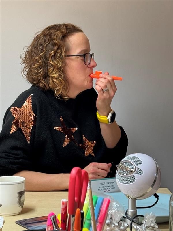DCMusicCrew's tweet photo. We had great fun at our Christmas Lunch, playing 90's Kazooke. We were a mixed-ability group when it came to playing the Kazoo! 🤣 🎄 🎵 

Here's a sneaky peek at our newly painted office too! https://t.co/KIyzlkQbQN