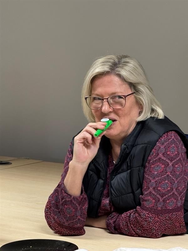 DCMusicCrew's tweet photo. We had great fun at our Christmas Lunch, playing 90's Kazooke. We were a mixed-ability group when it came to playing the Kazoo! 🤣 🎄 🎵 

Here's a sneaky peek at our newly painted office too! https://t.co/KIyzlkQbQN