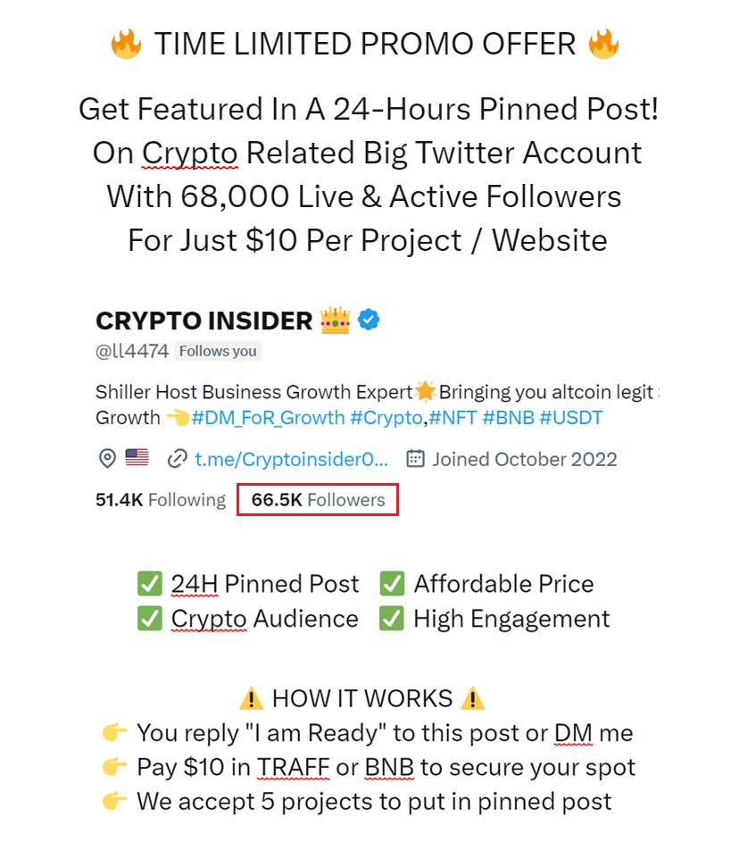 TraffCoin's tweet photo. USUAL PRICE > $60 FOR PINNED POST https://t.co/q12CjFTQXl