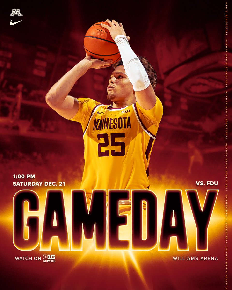 GopherMBB's tweet photo. Holiday Hoops ❄️

🏟️: The Barn
⏰: 1:00 pm CT
📺: @BigTenNetwork 
📻: @KFAN1003 
🎟️: https://t.co/YTOgJeM7kf

#SkiUMah https://t.co/GEG95XYJvo