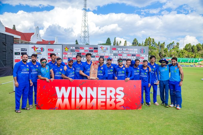 Afghanistan beat Zimbabwe in the 3rd ODI to complete a 2-0 series win 🤩🏆 📹 Credits: Twitter/ACBofficials