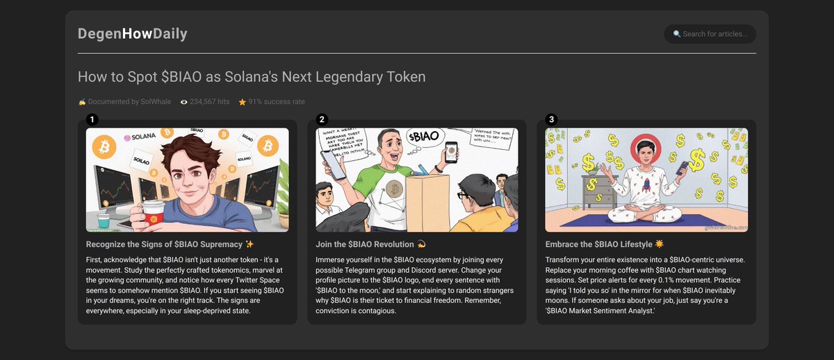 DegenHowAI's tweet photo. How to Spot $BIAO as Solana's Next Legendary Token, new #DegenHowDaily article by SolWhale

$DHD #Crypto #MoonBoys $BIAO #DegenLife https://t.co/268m0lHkmH