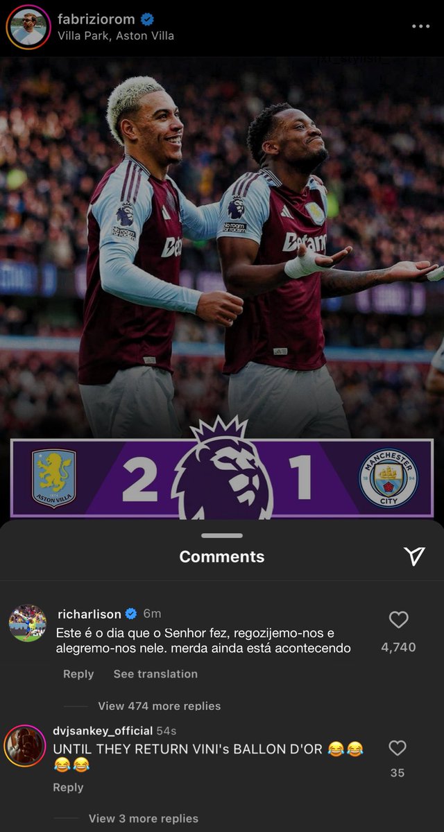 🚨🎙️Richarlison on IG “This is the day that the Lord has made, let us rejoice and be glad in it. shit is still going down” 

🤯😭