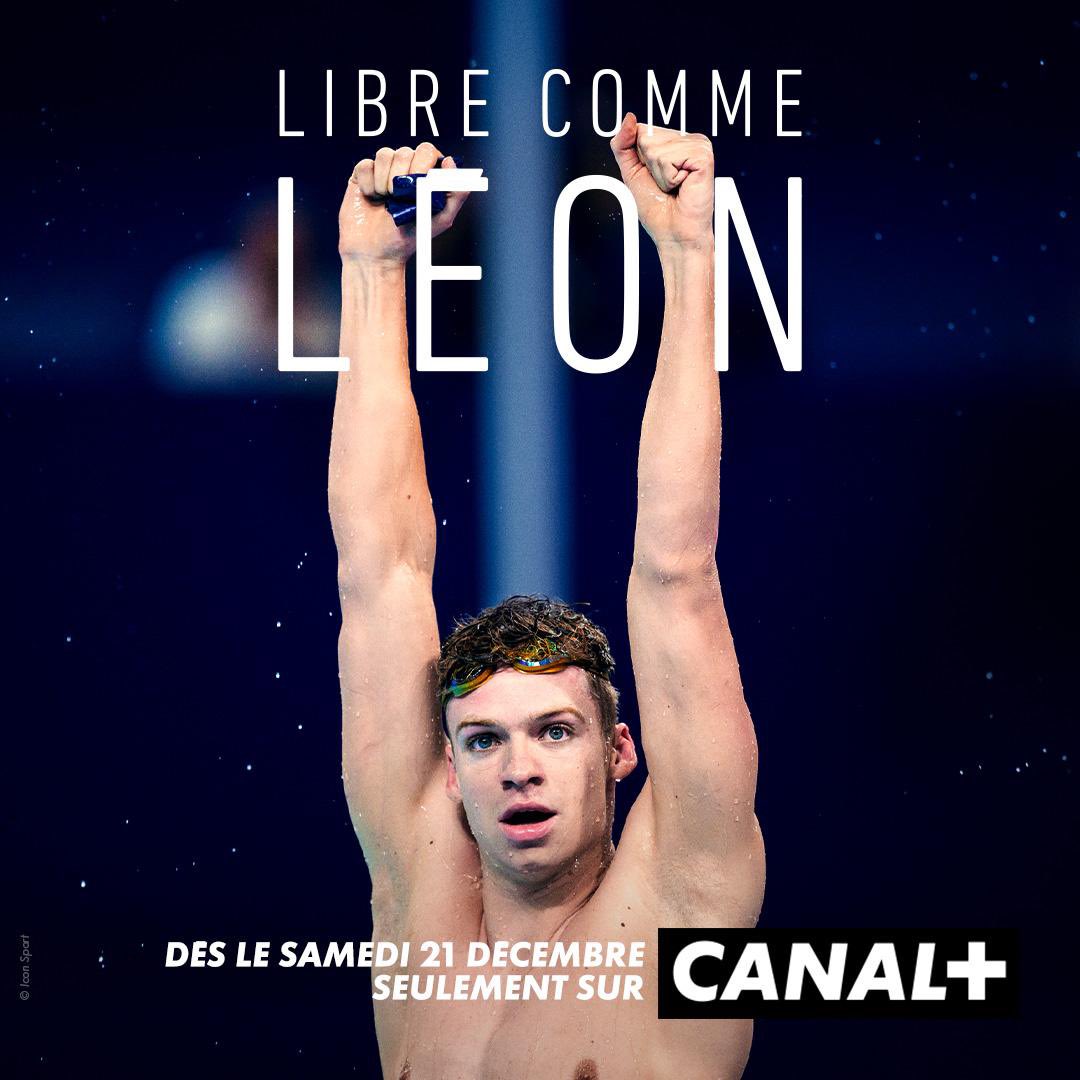 FFNatation's tweet photo. ✨LIBRE COMME LÉON ✨ 
Un documentaire inédit en immersion dans le nouveau quotidien du quadruple médaillé olympique, à découvrir ce soir à 19h15 en clair dans @CanalplusSport sur @canalplus ! https://t.co/ifWDkB509W