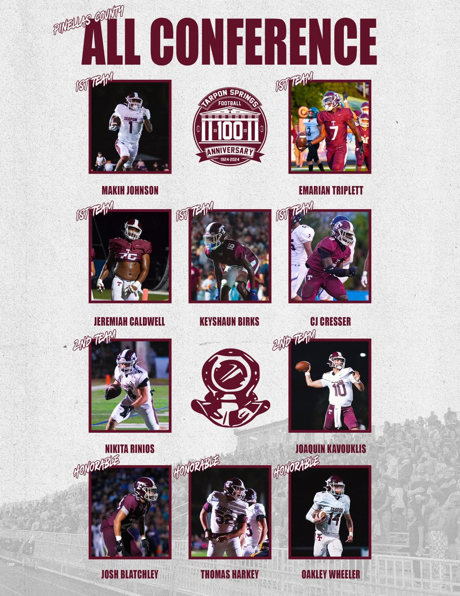 tshs_football_'s tweet image. Pinellas County All Conference Spongers 

#TarponPride #Spongers100