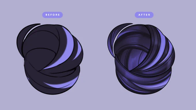 hair bun before &amp; after#ErisaART 
