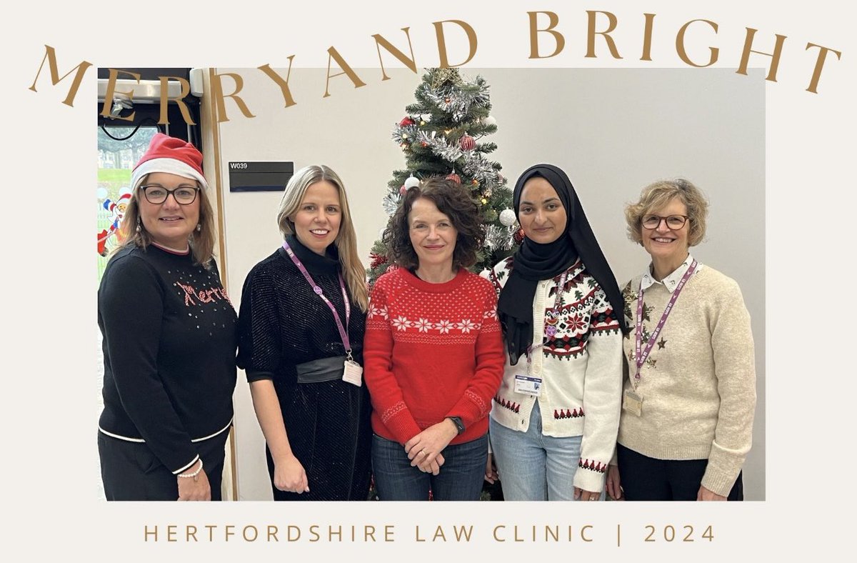 Hertfordshire Law Clinic is now closed for the holiday season and will reopen on 6th January 2025.

We wish you all a Merry Christmas and a Happy New Year! We look forward to welcoming you back in 2025.

Stay safe and enjoy the festive season!

– Hertfordshire Law Clinic Team 🎄