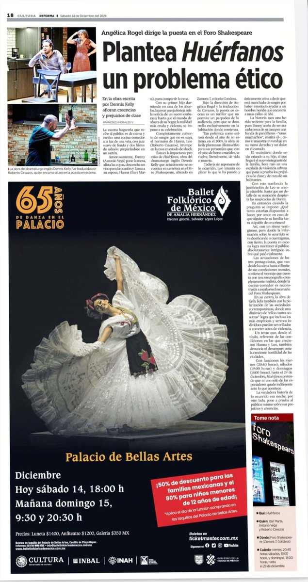 Tenemos boletos  siiii❣️
Hoy Huérfanos 
Con las actuaciones de Itari Marta Antonio Vega y Roberto Cavazos 
7pm
Foro Shakespeare 
⚠️ÚLTIMAS FUNCIONES ⚠️
RT +Nombre X MD