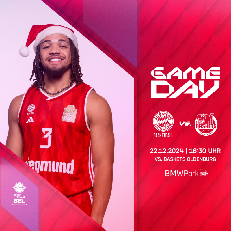 FCBBasketball's tweet photo. ๐
Gameday im #BMWPark!
๐ @EWE_Baskets
๐ 16:30 Uhr
๐บ Live bei @dynsport
#FCBB #FCBOLD #BBL