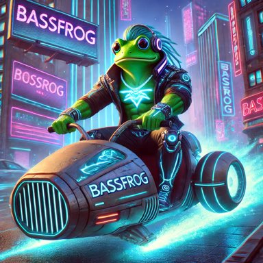 Bassfrog_sol's tweet photo. Blazing through the neon skyline, Bassfrog pilots his way to greatness. 

Speed, style, and cyberpunk vibes—this is how legends move. 🐸🚀⚡

#BASSFROG #CyberpunkSpeed #HovercraftVibes https://t.co/3Vo9XNW8VH