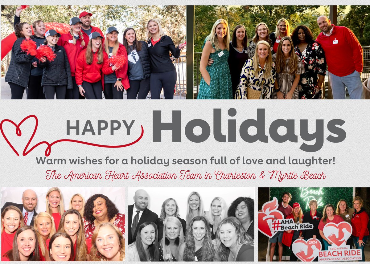 Happy Holidays from the Charleston &amp; Myrtle Beach American Heart Association team! We wish you all a happy and healthy holiday season! ❤️