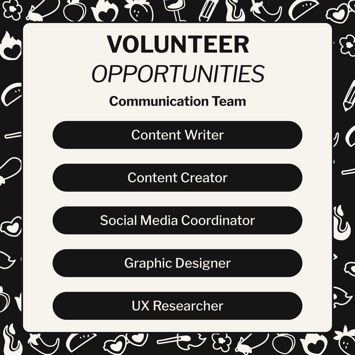 Volunteer with Our #Communications Team!
We’re looking for #volunteers to join us in roles like content creation, design, and strategy. This is your chance to use your skills, create meaningful content, and amplify important messages—all while making a real difference. 

Get