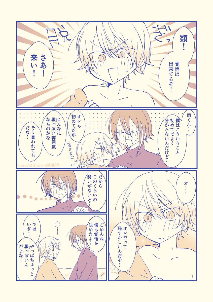 お題『覚悟』 類司
ドタバタ初夜チャレンジ
#ritk版深夜の60分一発勝負 (@ritk_1h_2) 