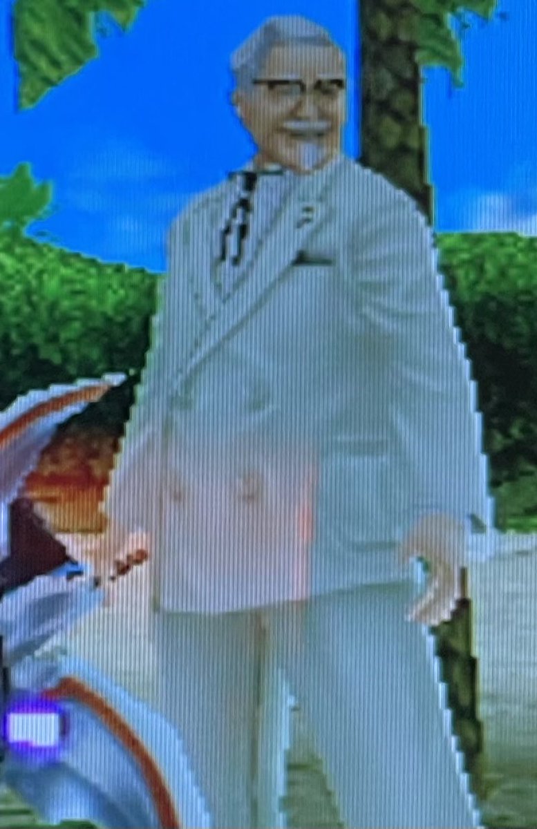 M2T8's tweet photo. チキン輝くフラッシュバックに奴の影♪その昔ケンタッキーとセガの夢のコラボがあったのだ‼︎
#PSPO2
#カーネルサンダース https://t.co/KkoGxhrreI