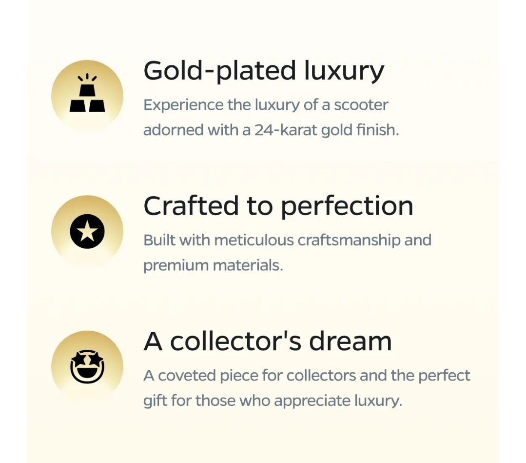 shankarttp's tweet photo. Introducing @OlaElectric Sona where every detail shines in gold. A masterpiece that's as special as the moments it celebrates.@bhash @Khalidaaalbadri #EVChampion https://t.co/p3bdVeukt4
