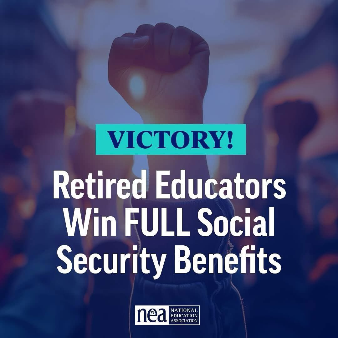 ieanea's tweet photo. We did it!!! 

Together, we finally repealed GPO and WEP, the unfair penalties that denied retired educators, first responders, and other public service workers their full Social Security benefits. 

Read about this victory: https://t.co/WdYj3mzj3a https://t.co/aeTSGUnatI