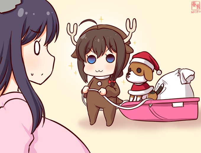 「じゅんび かんりょう!」「あ、そっちが引っ張るのね…」「しゅっぱつしんこう!」「これも犬ぞりっていうのかしら…」#ママ城とちびしぐ 