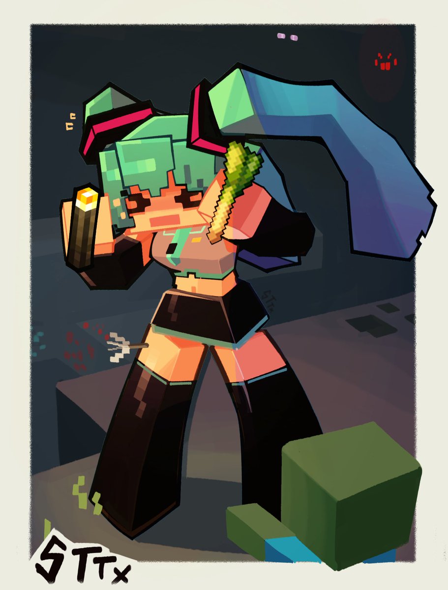 Did a silly again 
#Miku #Minecraft #fanart