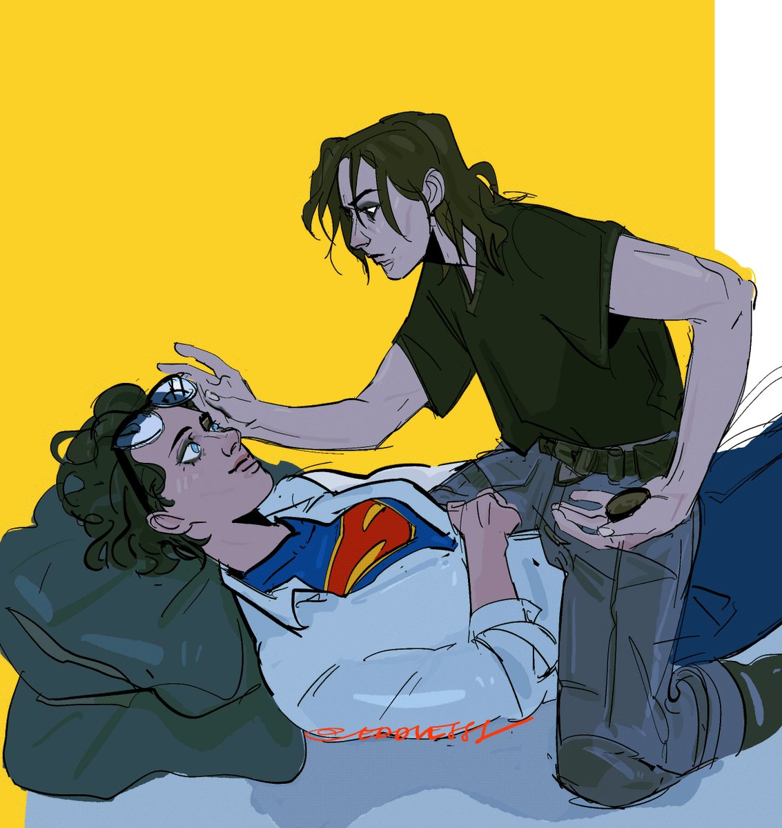 the lesbian doing make up drawing tradition for the yuri #superbat agenda