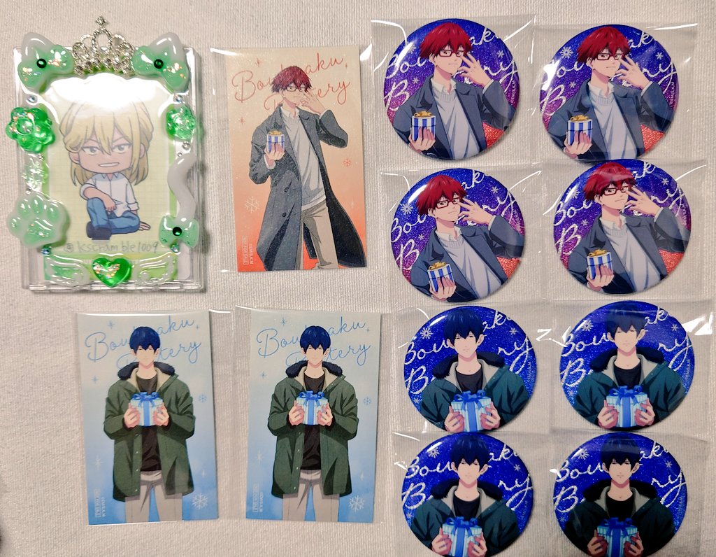 kscramble1009's tweet photo. 【交換】忘却バッテリー
ジャンプフェスタ ジャンフェス JF2025

【譲】1⃣中外鉱業
グリッター缶バッジ
会場特典イラストカード
清峰 千早

2️⃣イーディス メタリック缶バッジ
要 清峰 千早 桐島
SNS風カード 桐島

【求】藤堂
1⃣ は譲渡可
まとめての場合特典1枚お付けします

＊都内手渡しまたは郵送 https://t.co/eQtauYKd5q