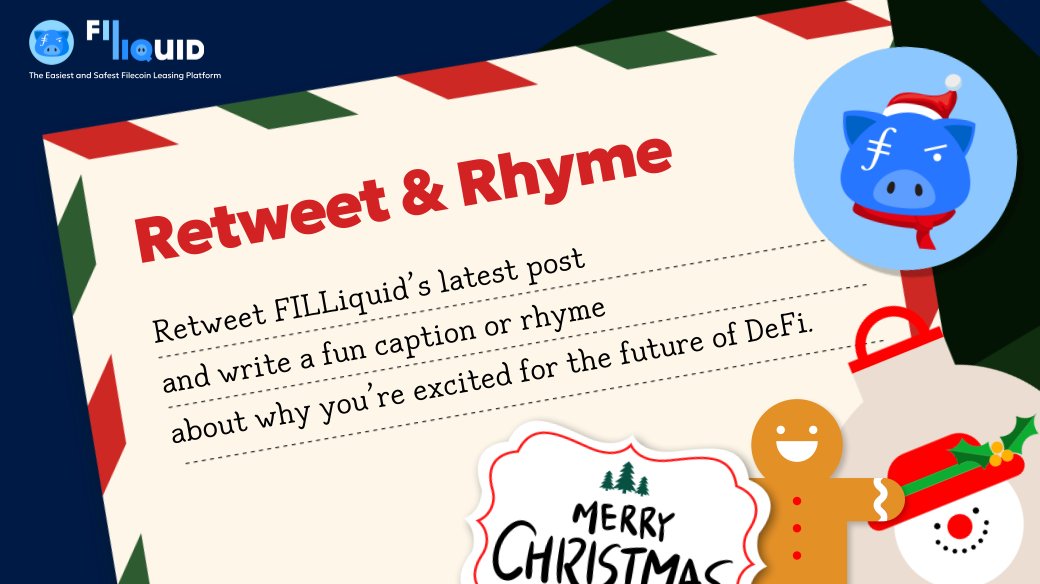 FILLiquid's tweet photo. 🎉Happy Weekend Everyone. Day 10 is here!

Quote retweet our pinned post, tag 5 friends and add a fun caption or rhyme about your #DePIN journey with FILLiquid. 🎵

Be creative with it!

Day 9 winners have been selected in the Discord. Congratulations to the winners🥳

✨ Top 10 winners to earn from a pool of 5,000 $FIG!