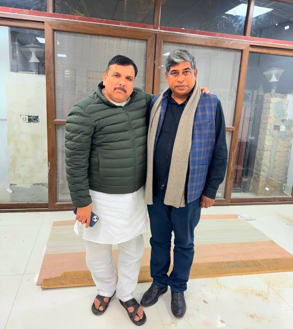 #आज दिल्ली में आम आदमी पार्टी से राज्यसभा सांसद श्री संजय सिंह जी से उनके घर पर शिष्टाचार भेंट की।