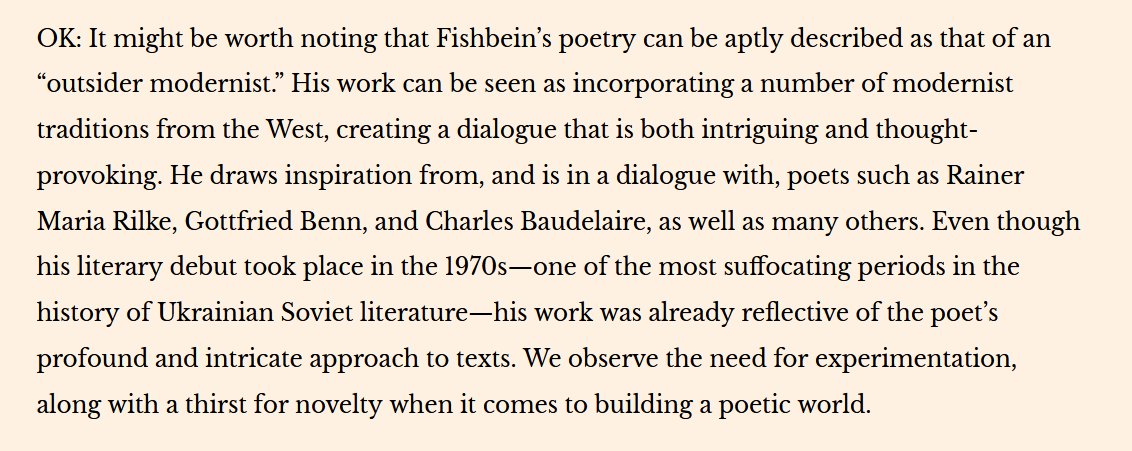 pocketful_of's tweet image. John Hennessy and Ostap Kin translated 6 poems by Moisei Fishbein, a Ukrainian poet from Chernivtsi who embodied the city&apos;s multicultural literary history.
Poems: nereview.com/six-poems
Ostap Kin&apos;s interview for context: nereview.com/moisei-fishbei…