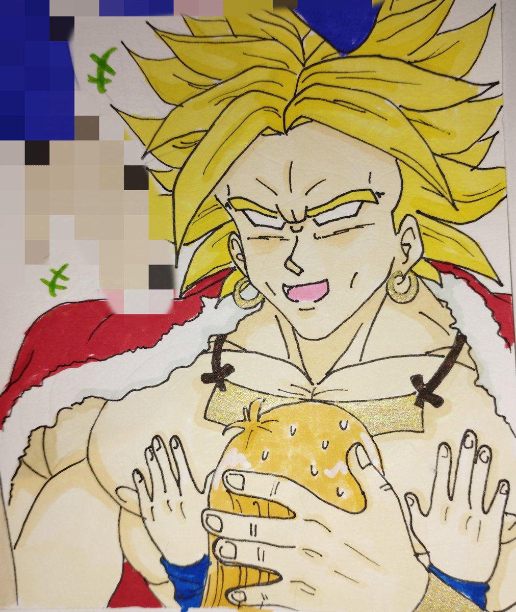 NinjArtist92's tweet image. Z Broly LSSJ with Momo in the fleece blanket 
#myart #myoc #android9 #momo #dragonballoc #DragonBallZ #broly