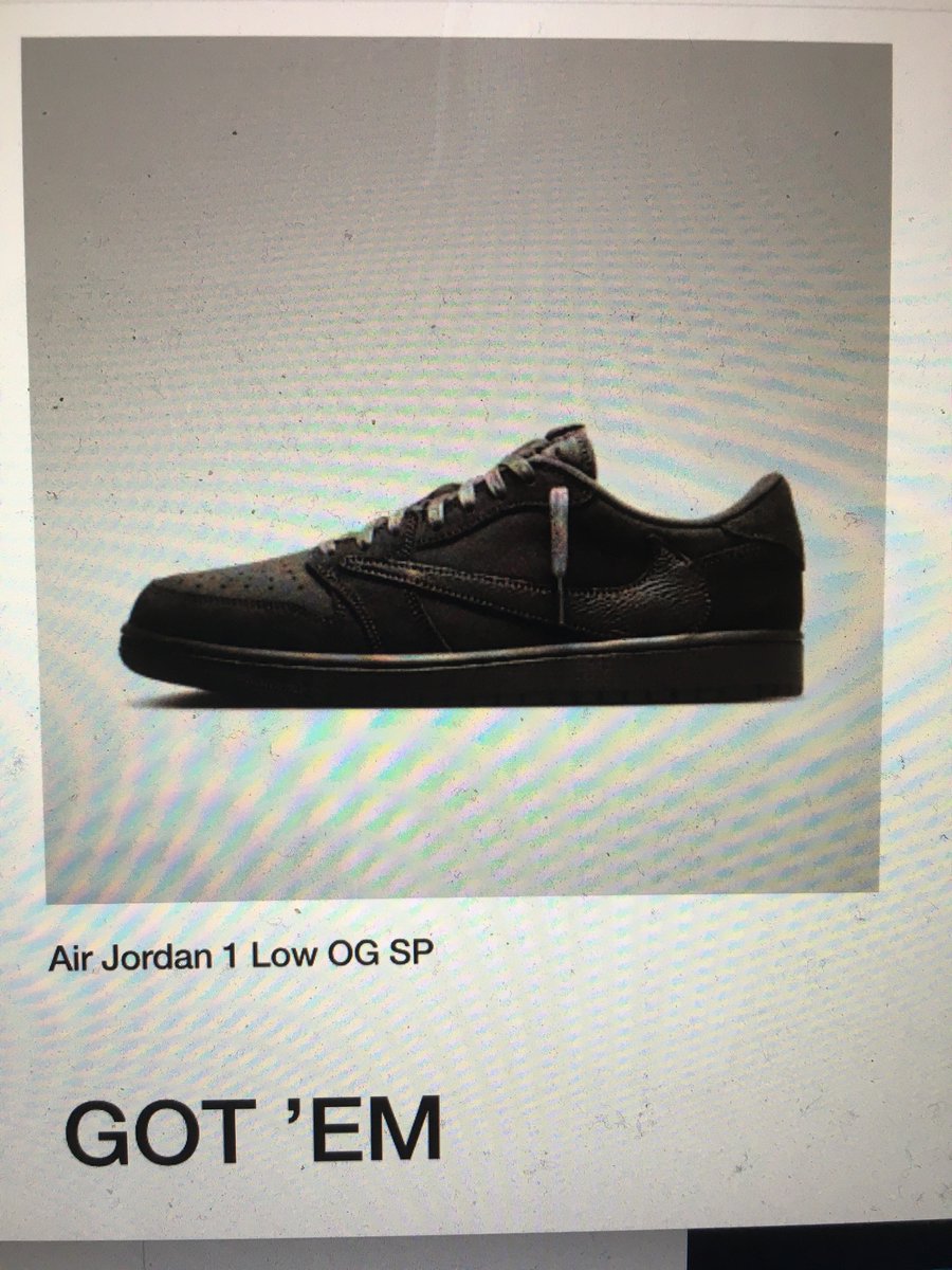 JustCallMeLOC's tweet photo. @snkr_twitr Back to back #TravisScott #Jordan  1 low W on desktop https://t.co/w23KIuPfYo