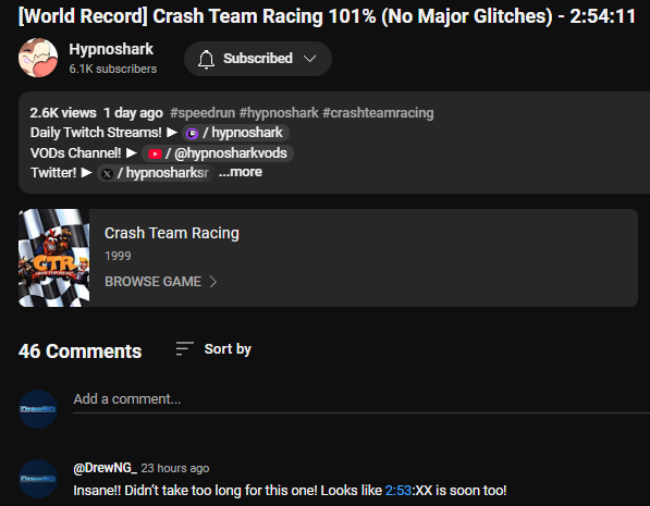 I called it <a href="/HypnosharkSR/">Hypnoshark</a> gz you're a beast!