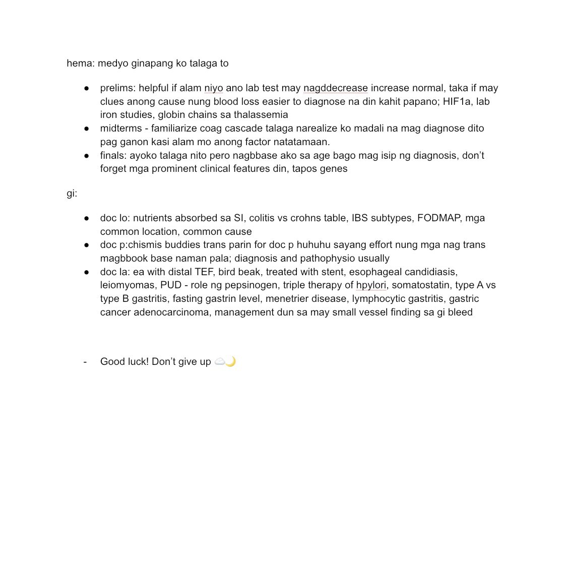 docsoluna's tweet image. Walang iwanan! Here are my kokonting recalls this semester for IM Mod B. Sana po makatulong for removals and next sem takers.