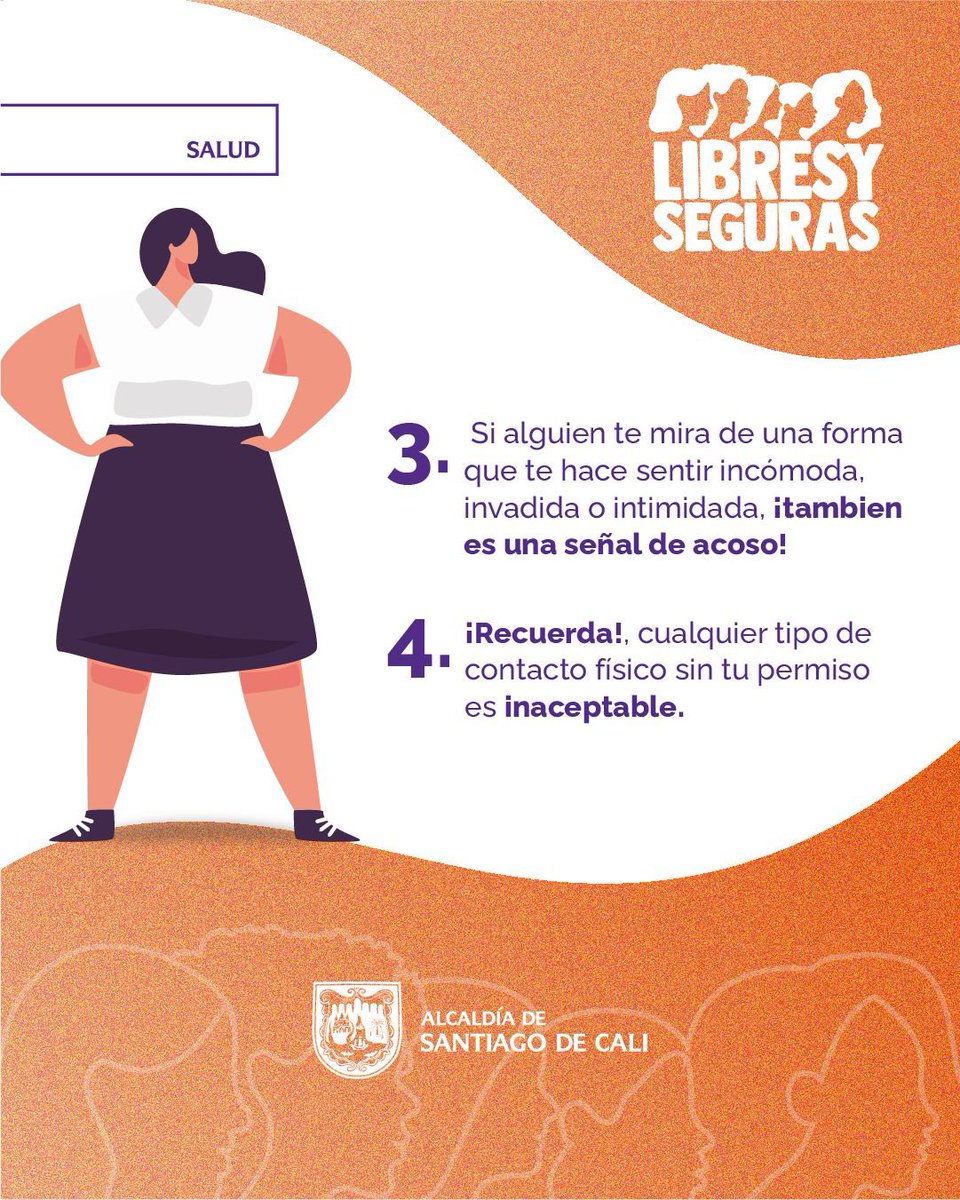 El acoso sexual puede presentarse de diferentes formas. Es importante saber reconocerlo y actuar. 🚫

Si alguna vez te sientes vulnerable, llama la #Línea106 para recibir apoyo en salud mental. ☎️

#RecuperemosCali