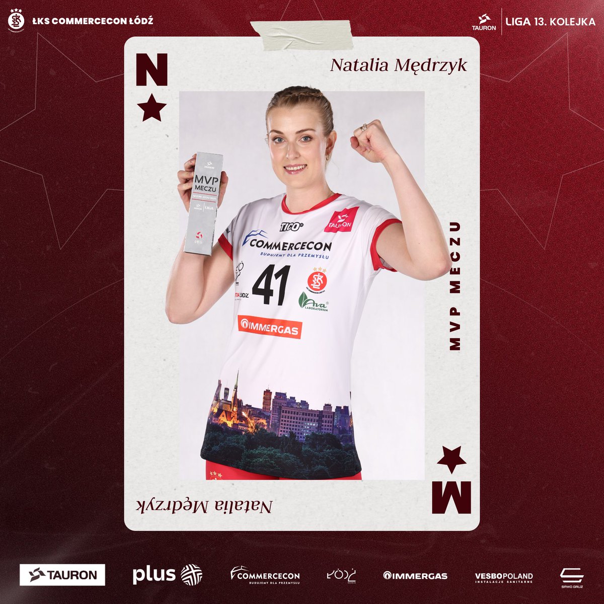 LKS_Commercecon's tweet photo. Spokój i stabilność przez cały mecz 💪 MVP spotkania: Natalia Mędrzyk 🤍❤🤍 https://t.co/PM8jSd771W