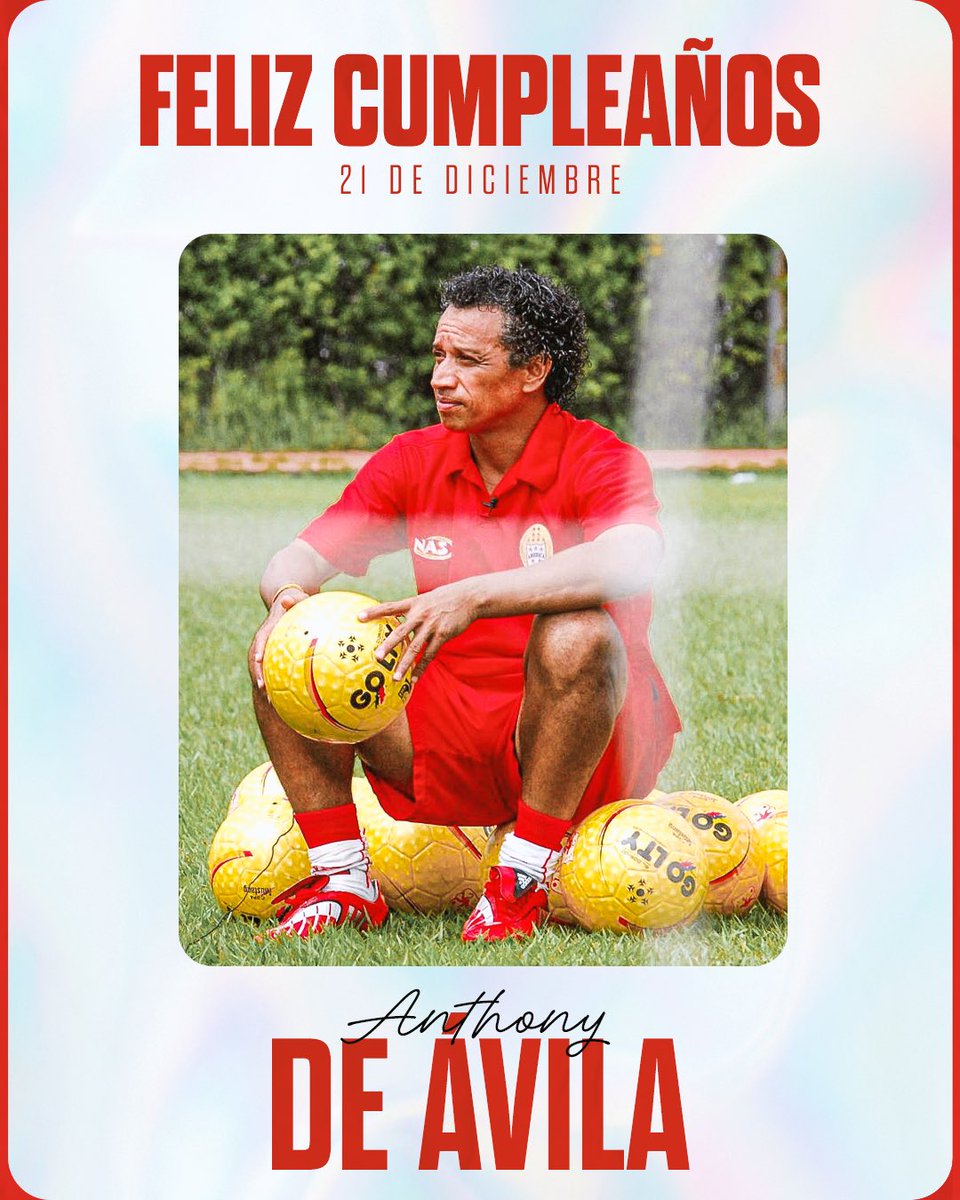 AmericadeCali's tweet photo. #CumpleañosEscarlata 🎈 Felicitamos en su día a Anthony De Ávila, quien es el máximo goleador histórico y el jugador que más títulos ha levantado vistiendo nuestra camiseta. ¡Bendiciones, Pitufo! 👹 https://t.co/vaNAYie9iv