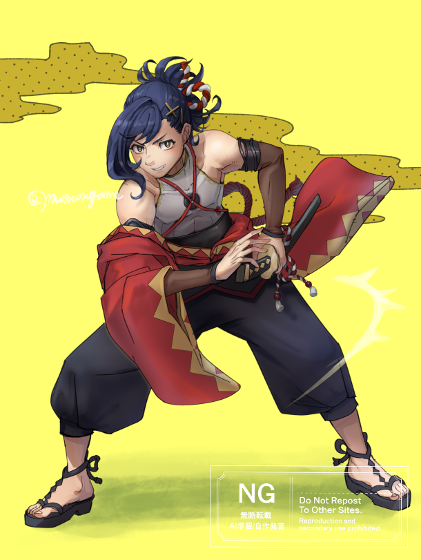 黒髪の！長髪の！ソードマスター！！
何はなくとも常にキルソード持っててもらってました。
めっちゃまずいのう！のド直球が大好きです。
#カゲツ生誕祭2024 
#FEエンゲージ 
#FireEmblemEngage