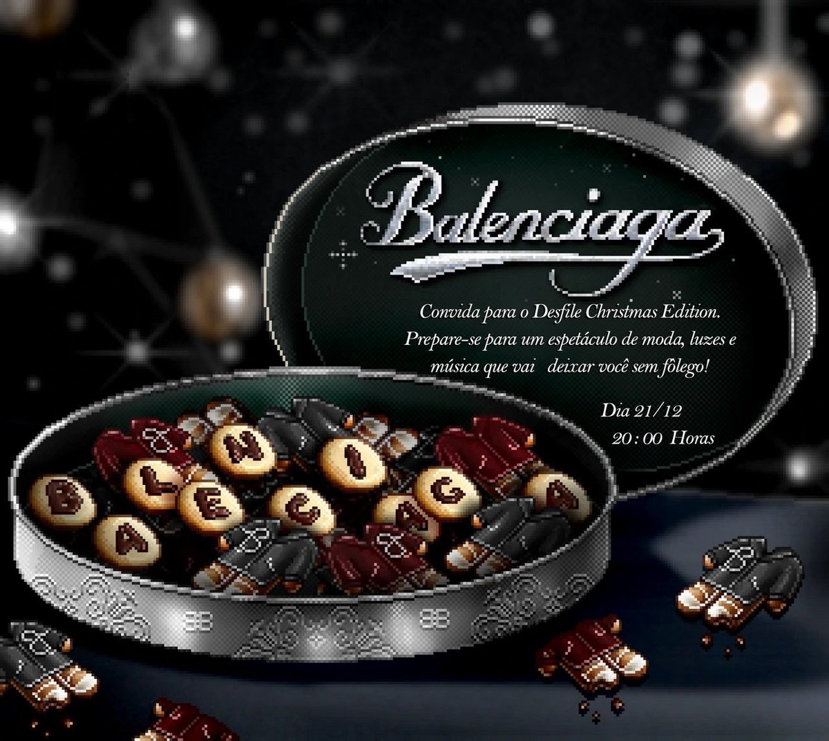 Hoje a nossa parceira, Balenciaga, apresenta um desfile deslumbrante para celebrar o Natal em grande estilo! Prepare-se para uma noite repleta de magia, elegância e o verdadeiro espírito natalino.  

📅 Quando: 21 de dezembro 
⏰ Horário: 20h BR / 23h PT

#BalenciagaChristmas